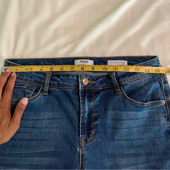 Kensie Sz 8/29 Effortless Ankle Mid Rise Dark Blue Straight Jeans - Picture 7 of 10